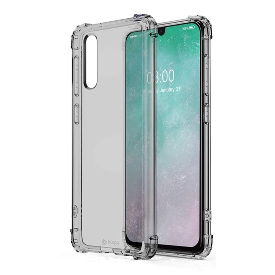 Blogy Galaxy A50 ile Uyumlu Crystal Fit Kılıf Smoke Black - 2