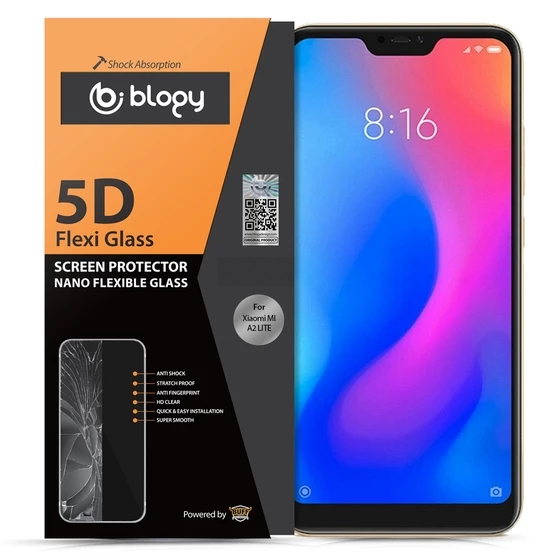 Blogy MI A2 Lite ile Uyumlu Flexi 5D Ekran Koruyucu - 2