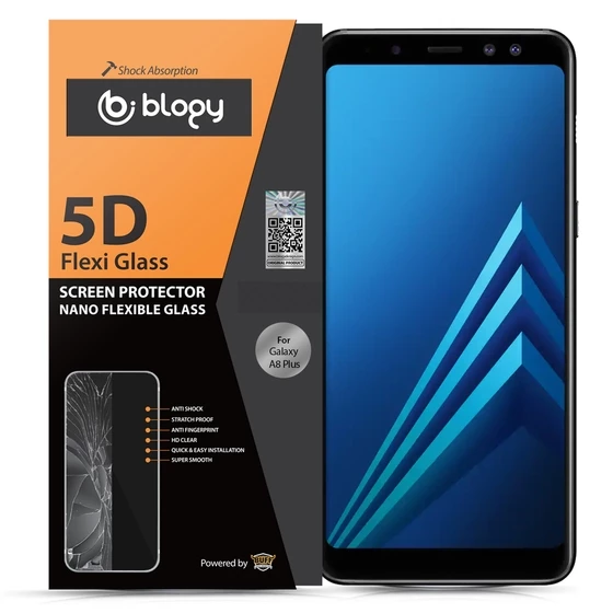 Blogy Galaxy A8 Plus ile Uyumlu Flexi 5D Ekran Koruyucu - 2