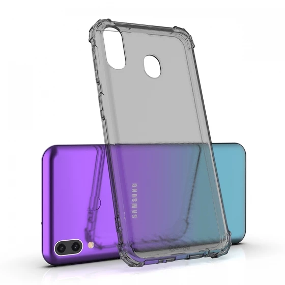 Blogy Galaxy M20 ile Uyumlu Crystal Fit Kılıf Smoke Black - 2