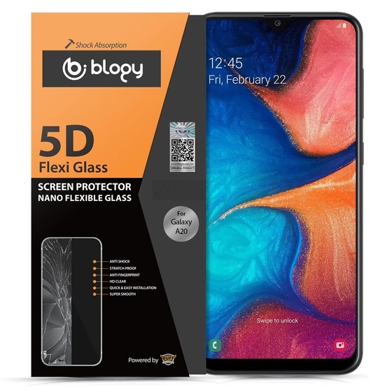 Blogy Galaxy A20 ile Uyumlu Flexi 5D Ekran Koruyucu - 2