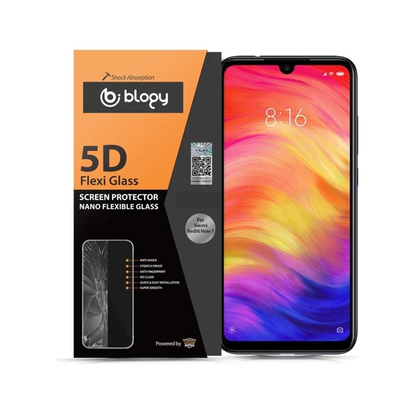 Blogy RedMi Note 7 ile Uyumlu Flexi 5D Ekran Koruyucu - 2