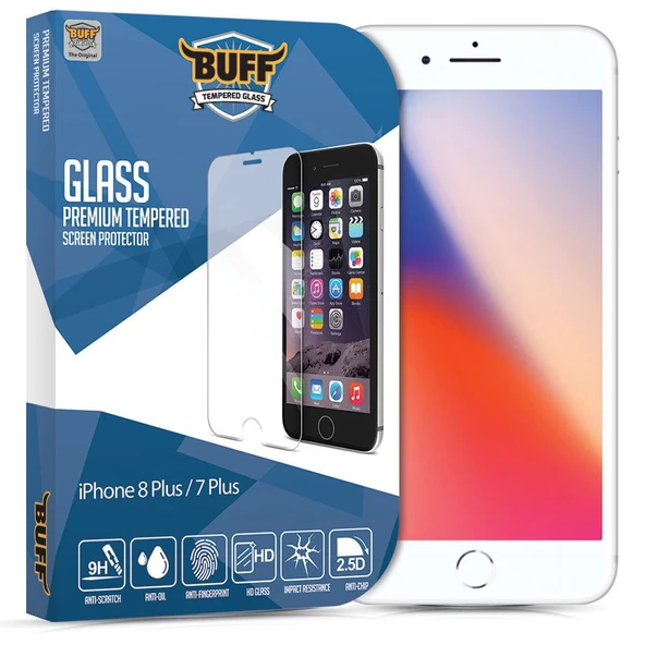 Buff iPhone 8 Plus / 7 Plus ile Uyumlu Privacy Ekran Koruyucu - 1