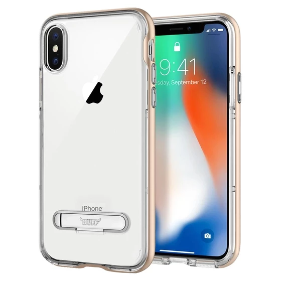 Buff iPhone X ile Uyumlu Air Bumper Kılıf Gold ürün görseli 1