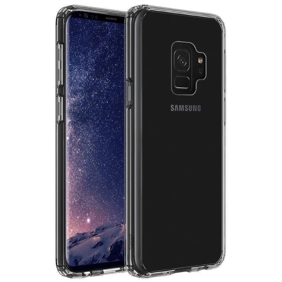 Buff Galaxy S9 ile Uyumlu Air Hybrid Kılıf Smoke Black - 1