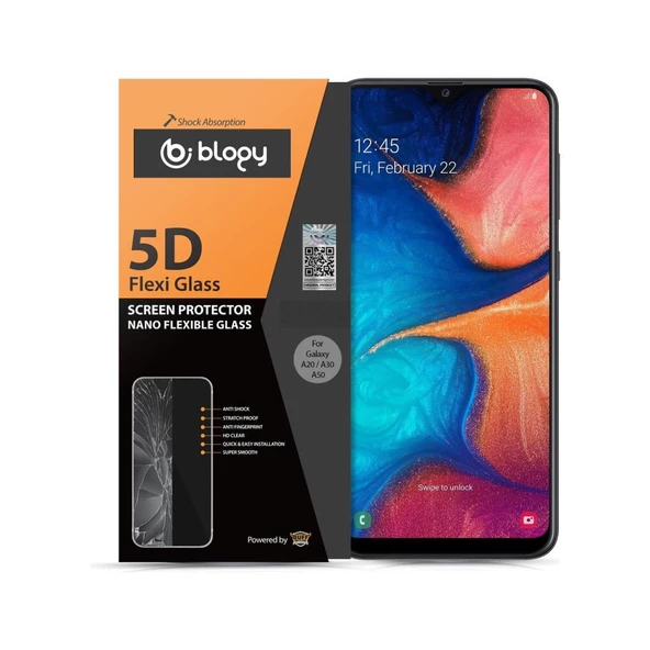Blogy Galaxy A20/A30/A50 ile Uyumlu Flexi 5D Ekran Koruyucu - 2