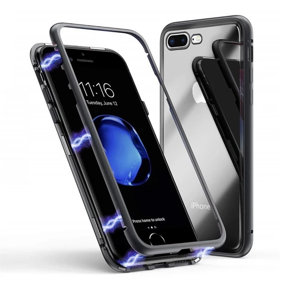 Blogy iPhone 8 Plus / 7 Plus ile Uyumlu Magnetic Case Kılıf - 1