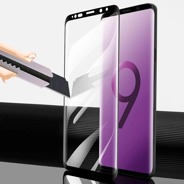 Buff Galaxy S9 Plus ile Uyumlu 5D ile Uyumlu Glass Ekran Koruyucu - 4