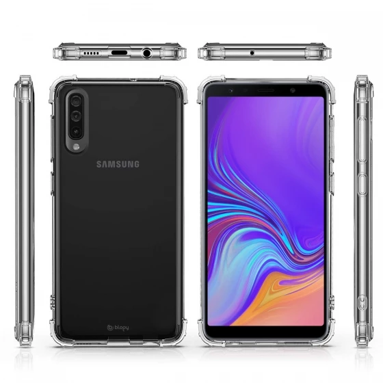 Blogy Galaxy A7 2018 ile Uyumlu Crystal Fit Kılıf Crystal Clear - 3
