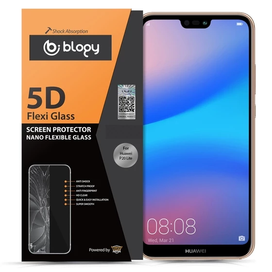 Blogy P20 Lite ile Uyumlu Flexi 5D Ekran Koruyucu - 2
