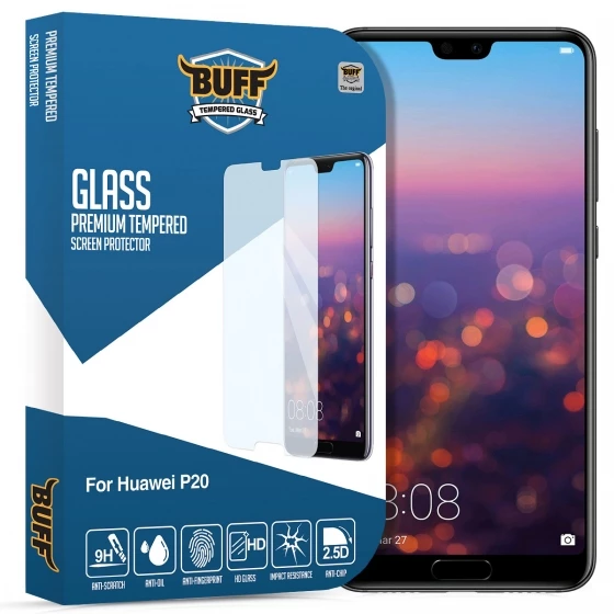 Buﬀ P20 ile Uyumlu Glass Ekran Koruyucu - 1