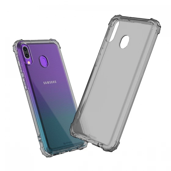 Blogy Galaxy M20 ile Uyumlu Crystal Fit Kılıf Smoke Black - 4