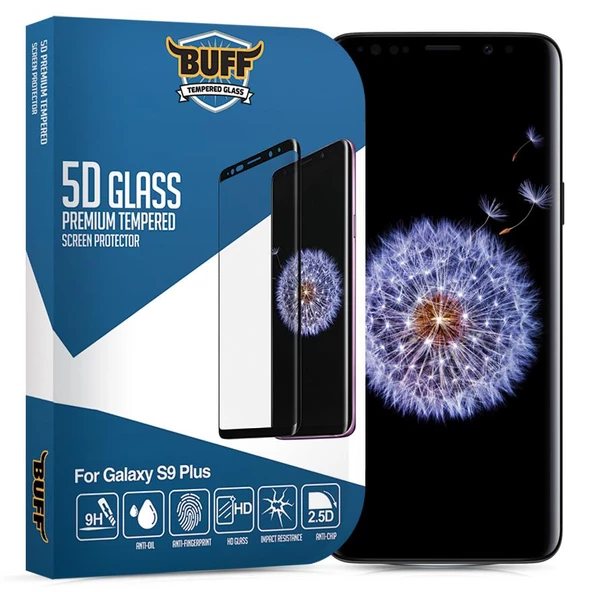 Buff Galaxy S9 Plus ile Uyumlu 5D ile Uyumlu Glass Ekran Koruyucu - 2