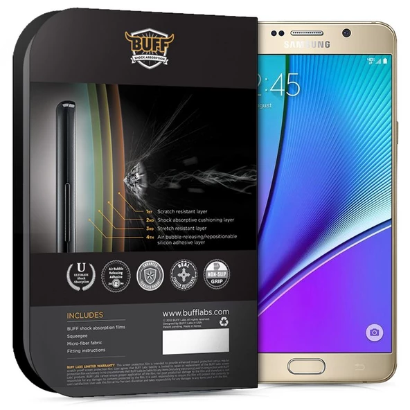 Buff Galaxy Note 5 ile Uyumlu Darbe Emici Ekran Koruyucu - 2