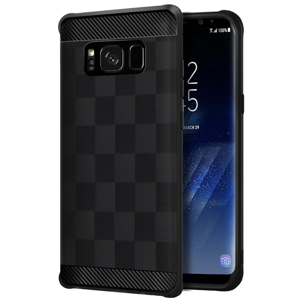 Buff Galaxy S8 Plus ile Uyumlu Black Armor Kılıf - 1