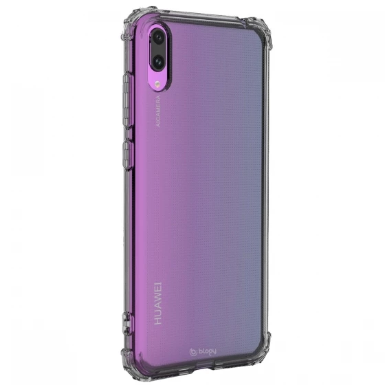 Blogy Y7 2019 ile Uyumlu Crystal Fit Kılıf Smoke Black - 1