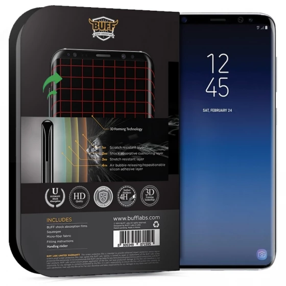 Buﬀ Galaxy S9 Plus ile Uyumlu 3D ile Uyumlu Ekran Koruyucu - Resim 2