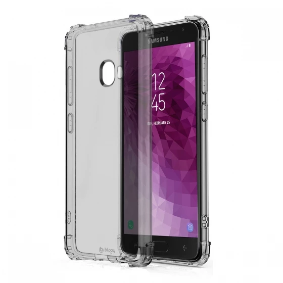 Blogy Galaxy J4 ile Uyumlu Crystal Fit Kılıf Smoke Black - 1