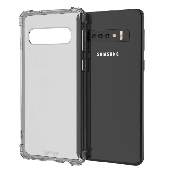 Blogy Galaxy S10 Plus ile Uyumlu Crystal Fit Kılıf Smoke Black - 2
