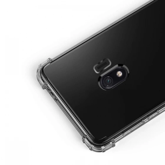 Blogy Galaxy J4 ile Uyumlu Crystal Fit Kılıf Smoke Black - 3