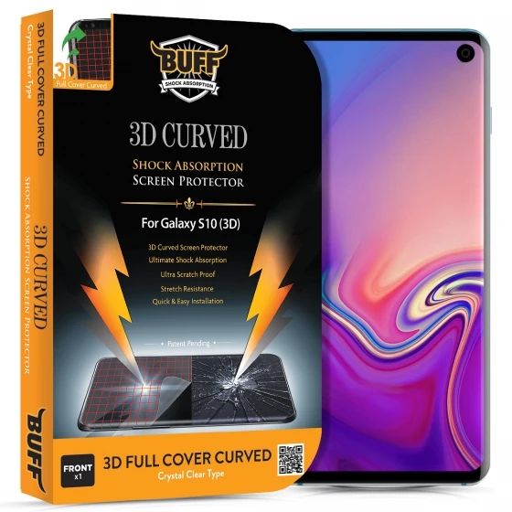 Buﬀ Galaxy S10 3D ile Uyumlu Ekran Koruyucu - 1