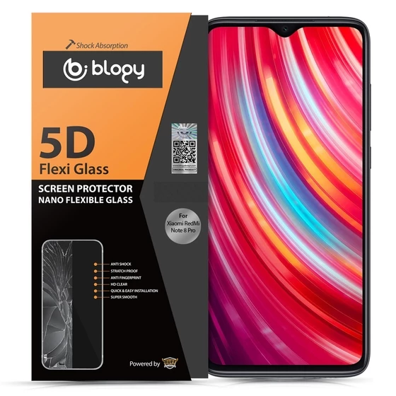 Blogy RedMi Note 8 Pro ile Uyumlu Flexi 5D Ekran Koruyucu - 2