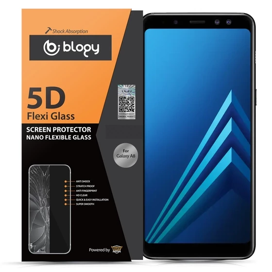 Blogy Galaxy A8 ile Uyumlu Flexi 5D Ekran Koruyucu - 2