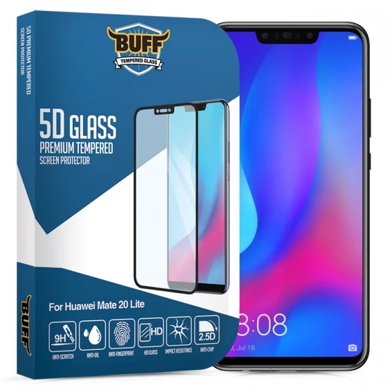 Buﬀ Mate 20 Lite ile Uyumlu 5D ile Uyumlu Glass Ekran Koruyucu ürün görseli
