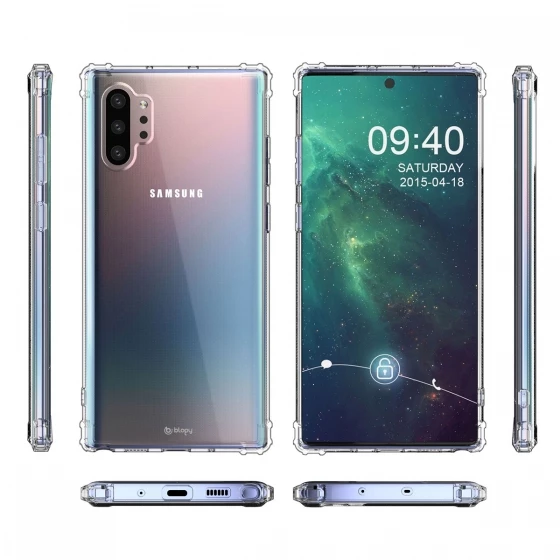Blogy Galaxy Note 10 Plus ile Uyumlu Crystal Fit Kılıf Crystal Clear - 4