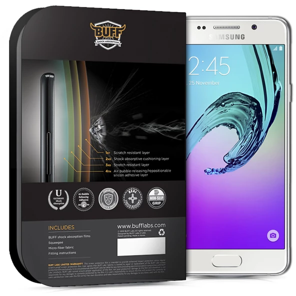 Buff 2016 Galaxy A3 ile Uyumlu Darbe Emici Ekran Koruyucu Film - Resim 2