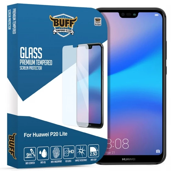 Buﬀ P20 Lite ile Uyumlu Glass Ekran Koruyucu - 1
