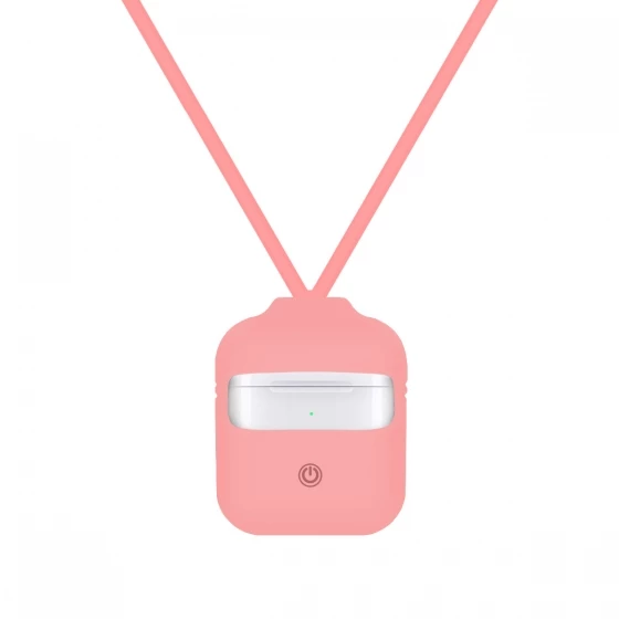 Blogy AirPods ile Uyumlu Silikon Kılıf Pink Sand - 1