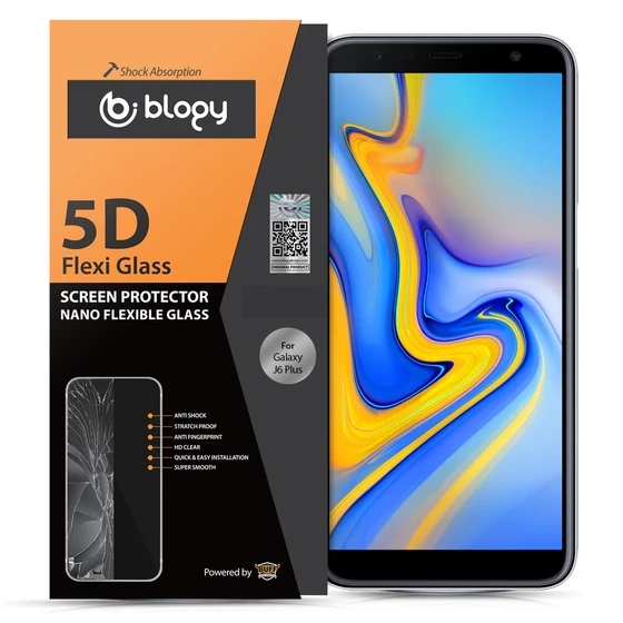 Blogy Galaxy J6 Plus 2018 ile Uyumlu Flexi 5D Ekran Koruyucu - 1