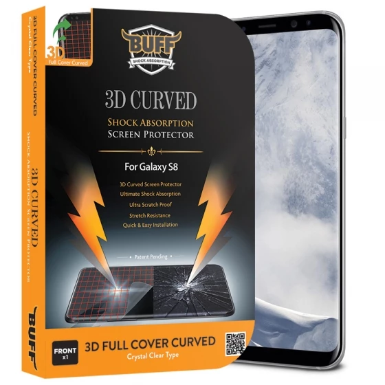 Buﬀ Galaxy S8 3D ile Uyumlu Ekran Koruyucu - 1