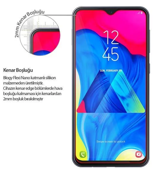 Blogy Galaxy M10 ile Uyumlu Flexi Nano Ekran Koruyucu - 3