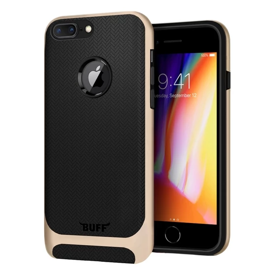 Buff iPhone 8 Plus ile Uyumlu New Armor Kılıf Gold - 1