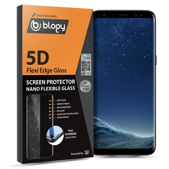 Blogy Galaxy S8 Plus ile Uyumlu Flexi Edge 5D Ekran Koruyucu - 2