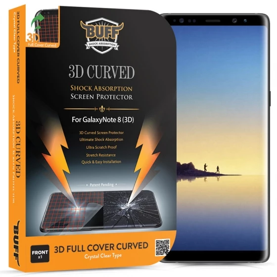 Buﬀ Galaxy Note 8 ile Uyumlu 3D ile Uyumlu Ekran Koruyucu - 1