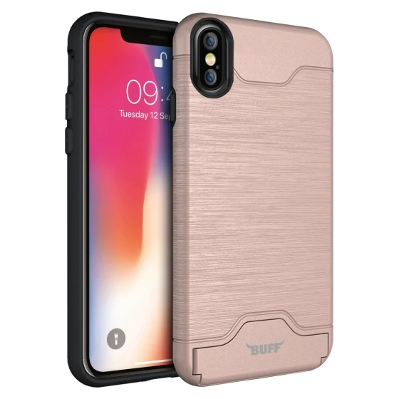 Buff iPhone Xs Max ile Uyumlu Slim Folder Rose Gold - 1