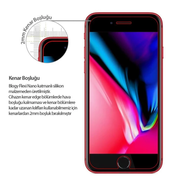 Blogy iPhone 8 / 7 ile Uyumlu Flexi Nano Ekran Koruyucu - 3