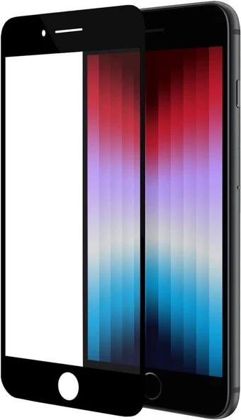 Buff iPhone Se 2020 / 8/7 5D ile Uyumlu Glass Ekran Koruyucu Black - 2