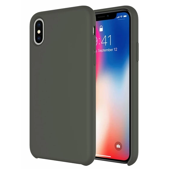 Buff iPhone Xs Max ile Uyumlu Rubber Fit Kılıf Dark Olive - 1