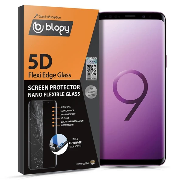 Blogy Galaxy S9 Plus ile Uyumlu Flexi Edge 5D Ekran Koruyucu - 2