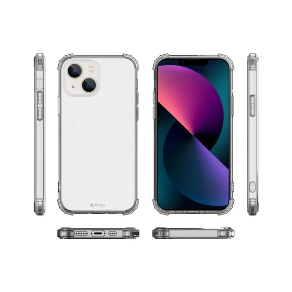 Blogy iPhone 13 Mini ile Uyumlu Crystal Fit Kılıf Crystal Clear - 3