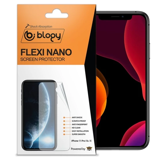 Blogy iPhone 11 Pro/Xs/X ile Uyumlu Flexi Nano Ekran Koruyucu - 1