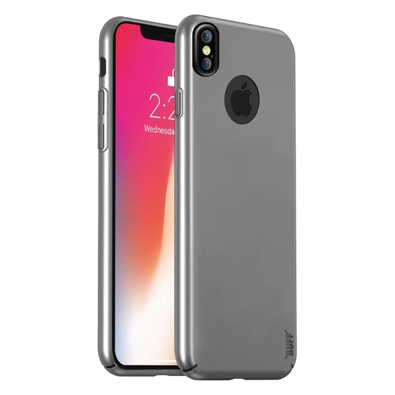 Buff iPhone X ile Uyumlu Slim Fit Kılıf Silver - 1