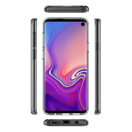 Buff Galaxy S10 ile Uyumlu Air Hybrid Kılıf Crystal Clear - Resim 4