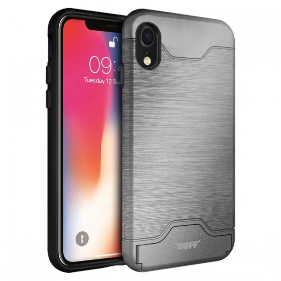 Buff iPhone XR ile Uyumlu Slim Folder Kılıf Silver - 1