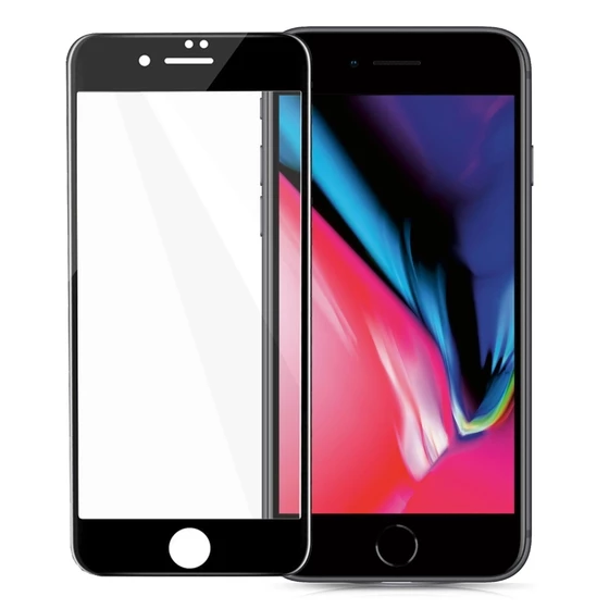 Blogy iPhone 8 / 7 ile Uyumlu Flexi 5D Ekran Koruyucu Black - 1