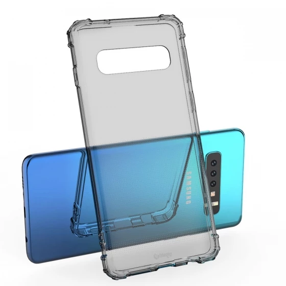 Blogy Galaxy S10 Plus ile Uyumlu Crystal Fit Kılıf Smoke Black - 4